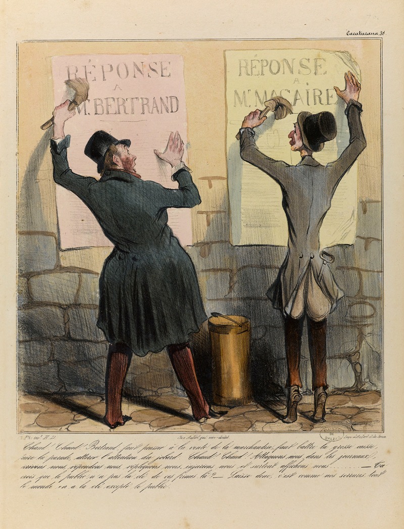 Honoré Daumier - Chaud Chaud Bertrand faut pousser à la vente de la marchandise, faut battre la grosse caisse, faire la parade, attir