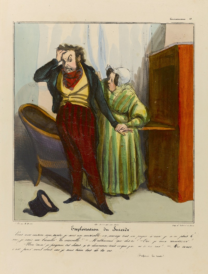 Honoré Daumier - Exploitation du suicide