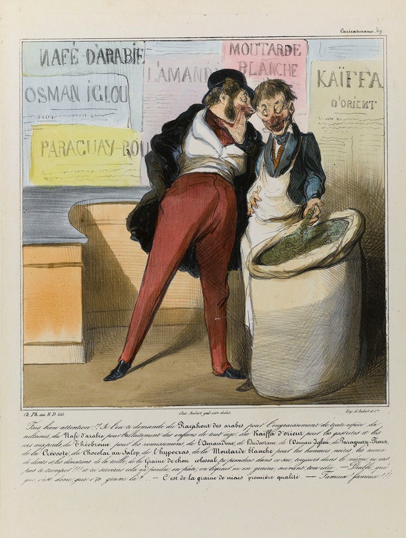 Honoré Daumier - Fais bien attention Si l’on te demande du Racahout des Arabes pour l’engraissement de toute espèce de sultanes