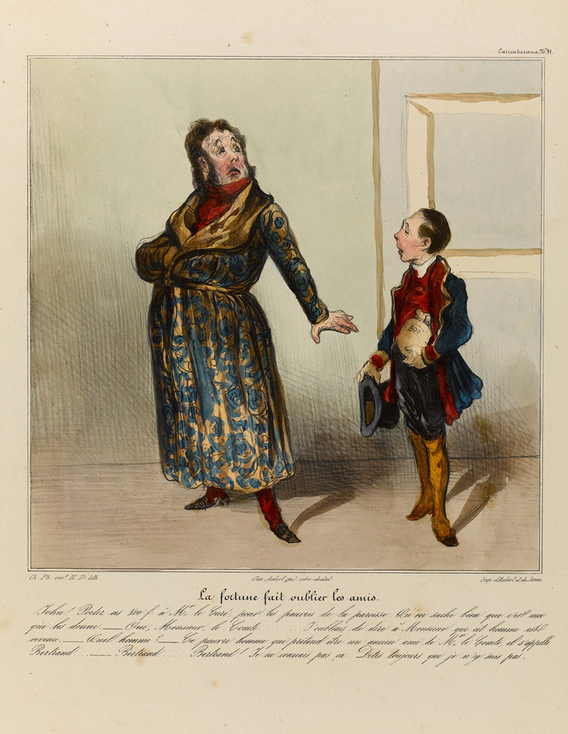 Honoré Daumier - La fortune fait oublier les amis