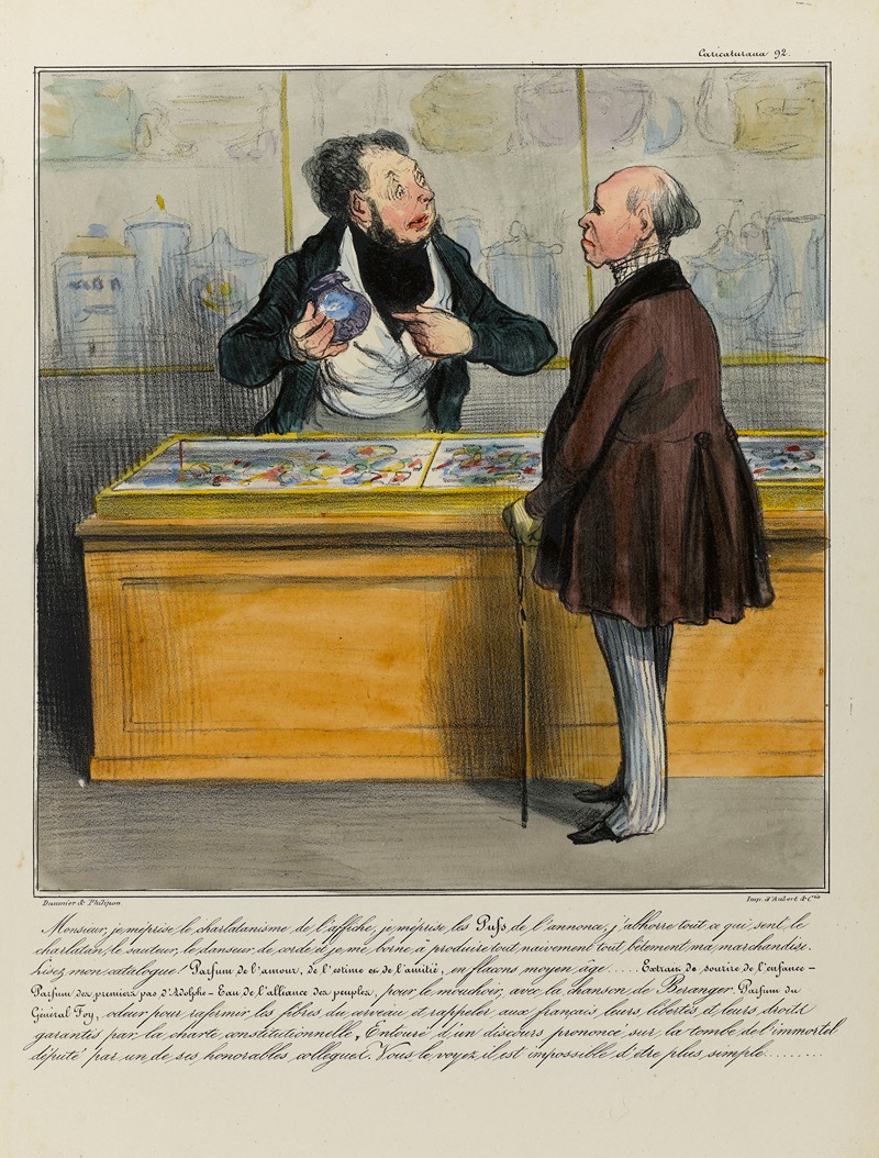 Honoré Daumier - Monsieur, je méprise le charlatanisme de l’affiche, je méprise les Pufs de l’annonce, j’abhorre tout ce qui sent le char