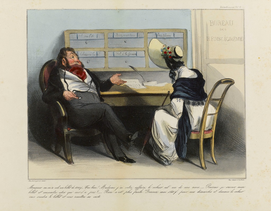 Honoré Daumier - Monsieur, on m’a volé un billet de 100 f