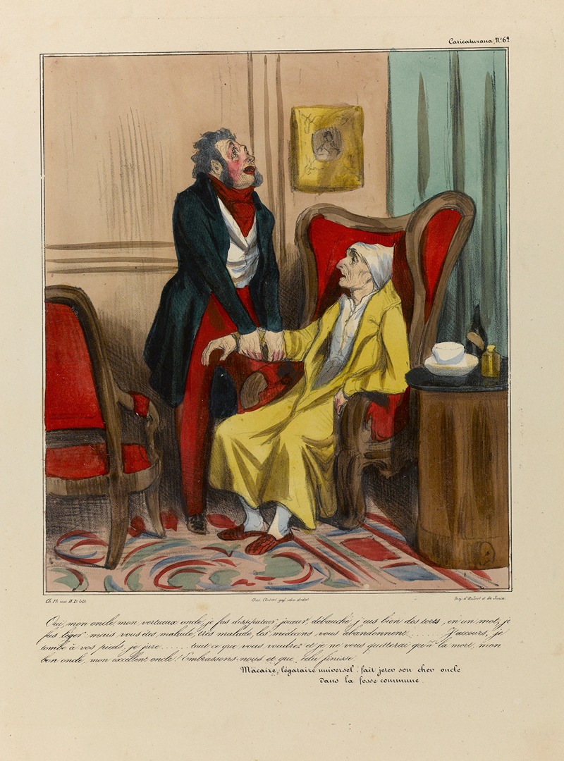 Honoré Daumier - Oui, mon oncle, mon vertueux oncle, je fus dissipateur, joueur, débauché, j’eus bien des torts, en un mot, je fus léger