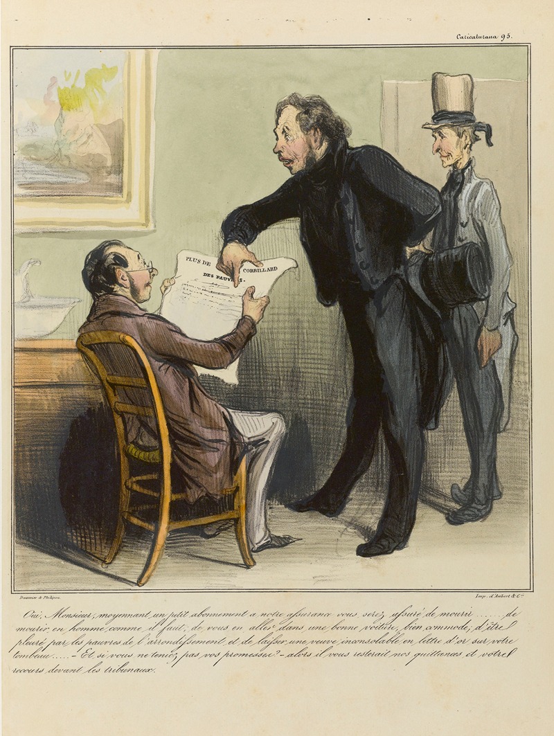 Honoré Daumier - Oui, Monsieur, moyennant un petit abonnement a notre assurance vous serez assuré de mourir