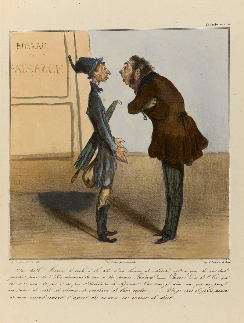 Honoré Daumier - Que diable Macaire, te voilà à la tête d’un bureau de charité