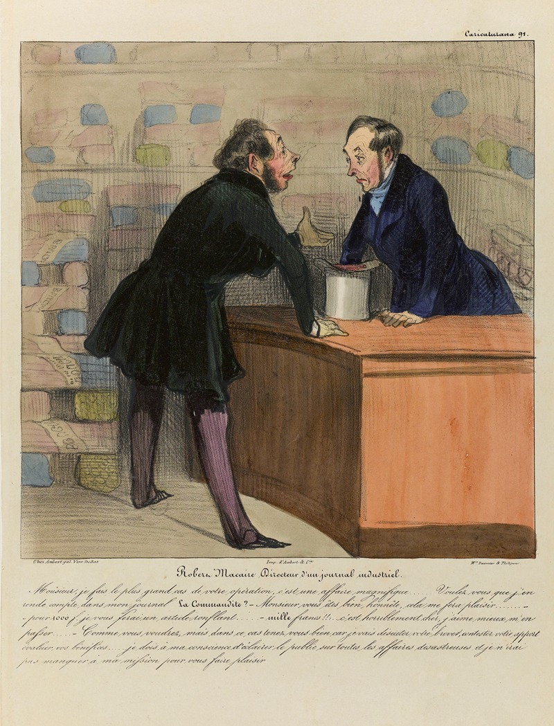 Honoré Daumier - Robert Macaire Directeur d’un journal industriel