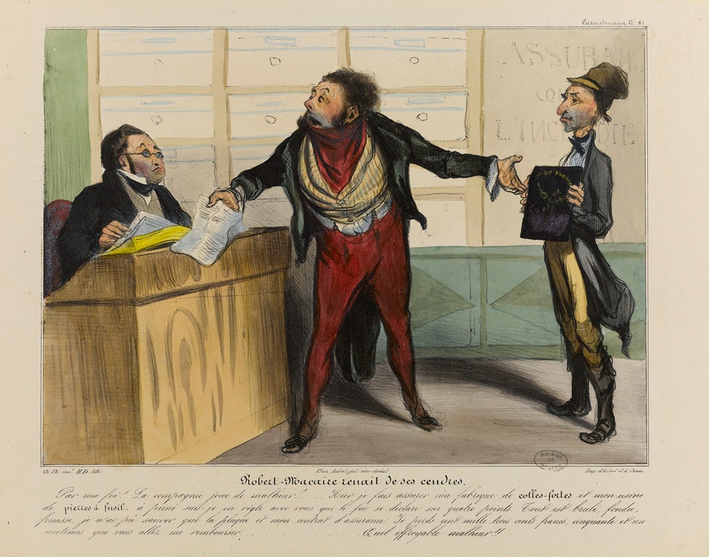 Honoré Daumier - Robert Macaire renaît de ses cendres