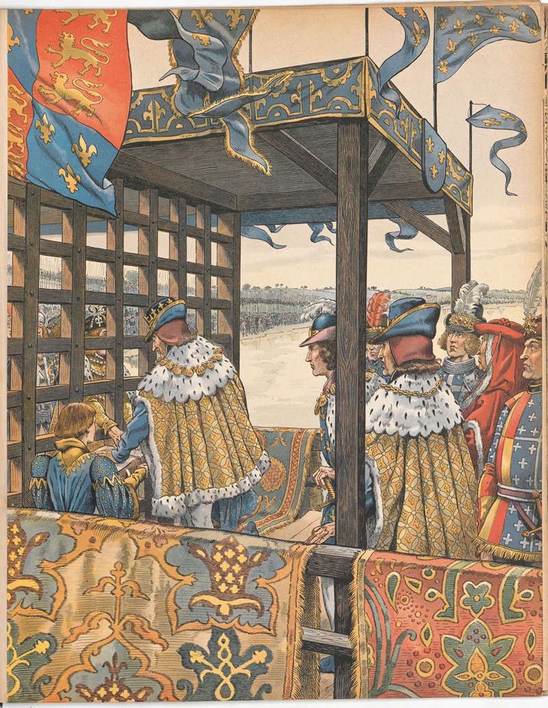 Job (Jacques-Marie-Gaston Onfroy de Bréville) - Le rois Louis XI et Édouard IV à Picquigny. Le traité de Picquigny