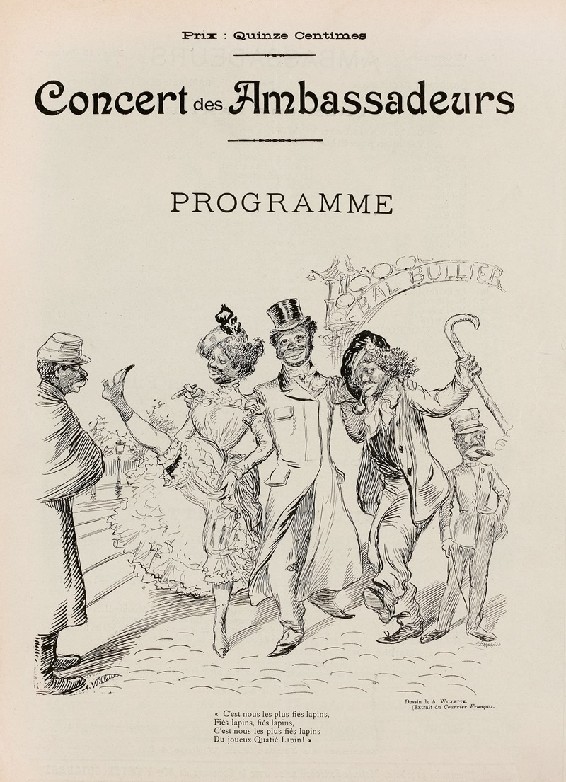 Adolphe Léon Willette - Concert des Ambassadeurs Programme C’est nous les plus fiés lapins