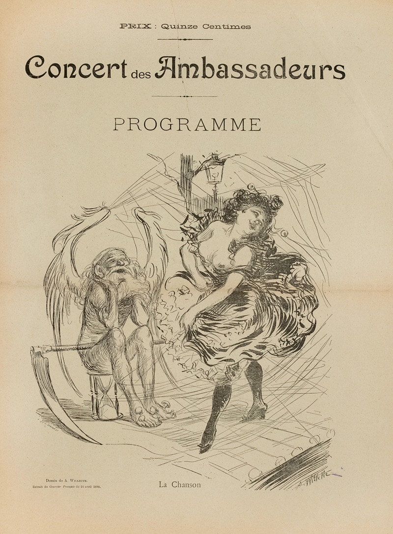 Adolphe Léon Willette - Concert des Ambassadeurs Programme La chanson