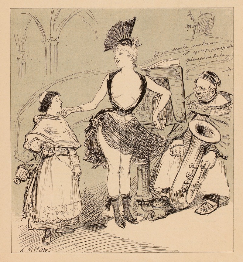 Adolphe Léon Willette - Entre carême et mi-carême il y a encore de la place pour une risette