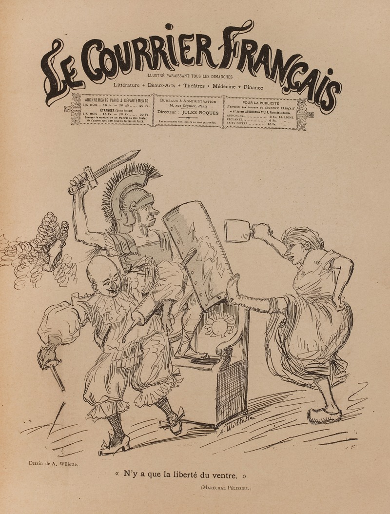 Adolphe Léon Willette - Le Courrier Français N’y a que la liberté du ventre