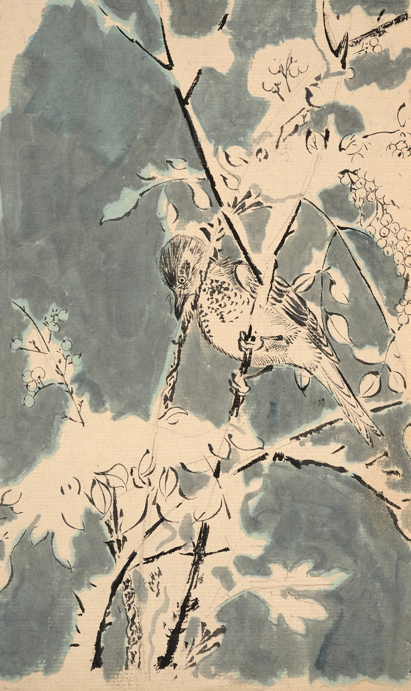 Félix Bracquemond - Bird on a branch