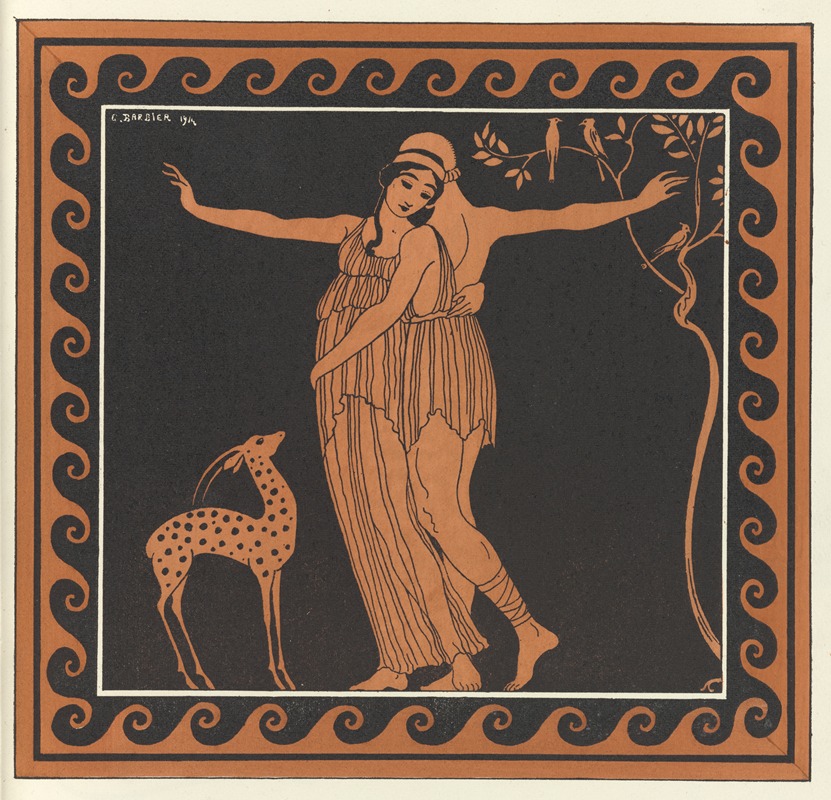 George Barbier - Karsavina and Nijinsky in Daphnis and Chloe