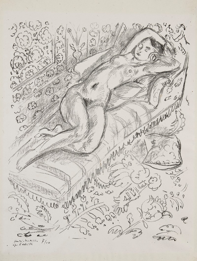 Henri Matisse - Nu sur chaise de repos sur fond moucharabieh