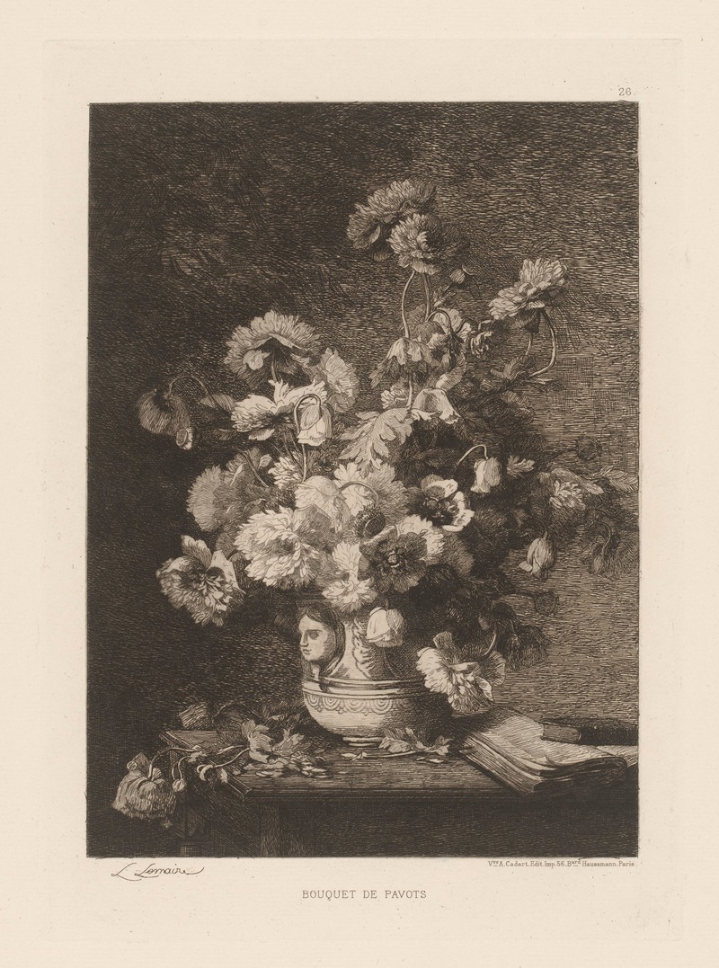 Louis Marie Lemaire - Bouquet de pavots