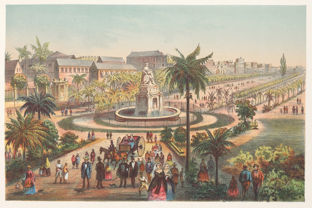 Pierre Toussaint Frédéric Mialhe - Fuente de la India en el Paseo de Isabel IIa