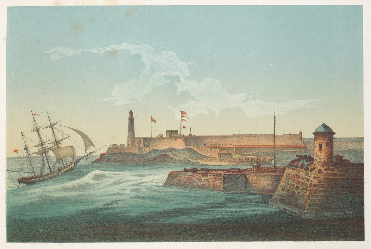 Pierre Toussaint Frédéric Mialhe - Morro y entrada puerto de la Habana