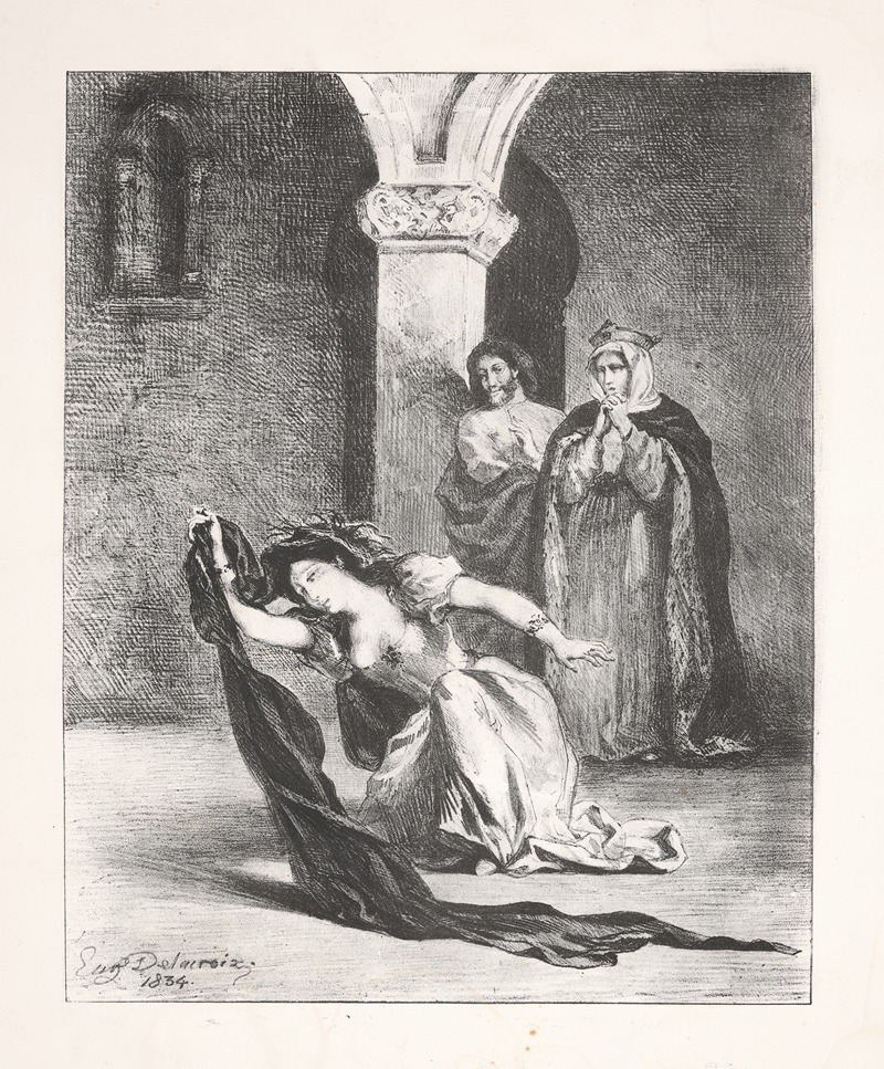 Eugène Delacroix - Ophelia’s madness (Act IV, scene v)