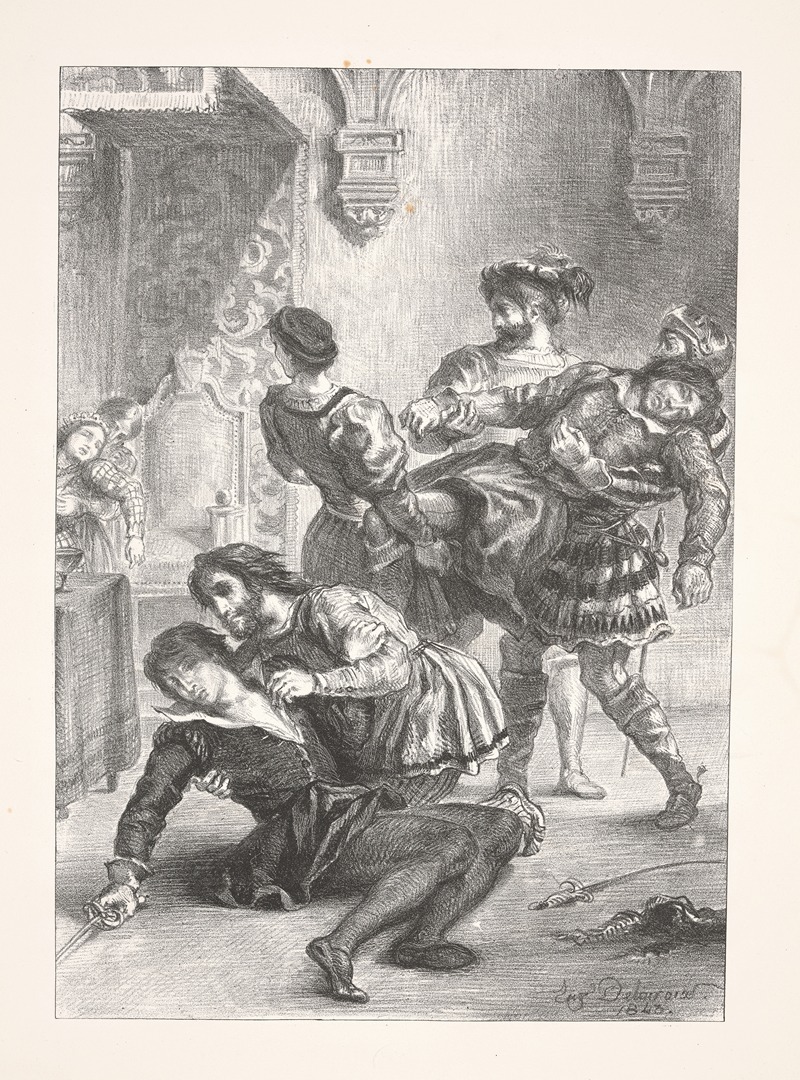 Eugène Delacroix - The death of Hamlet (Act V, scene ii)