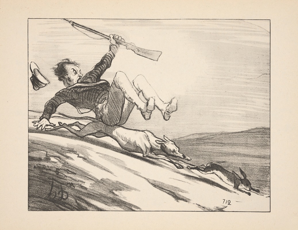 Honoré Daumier - Hunting and fishing Pl.12