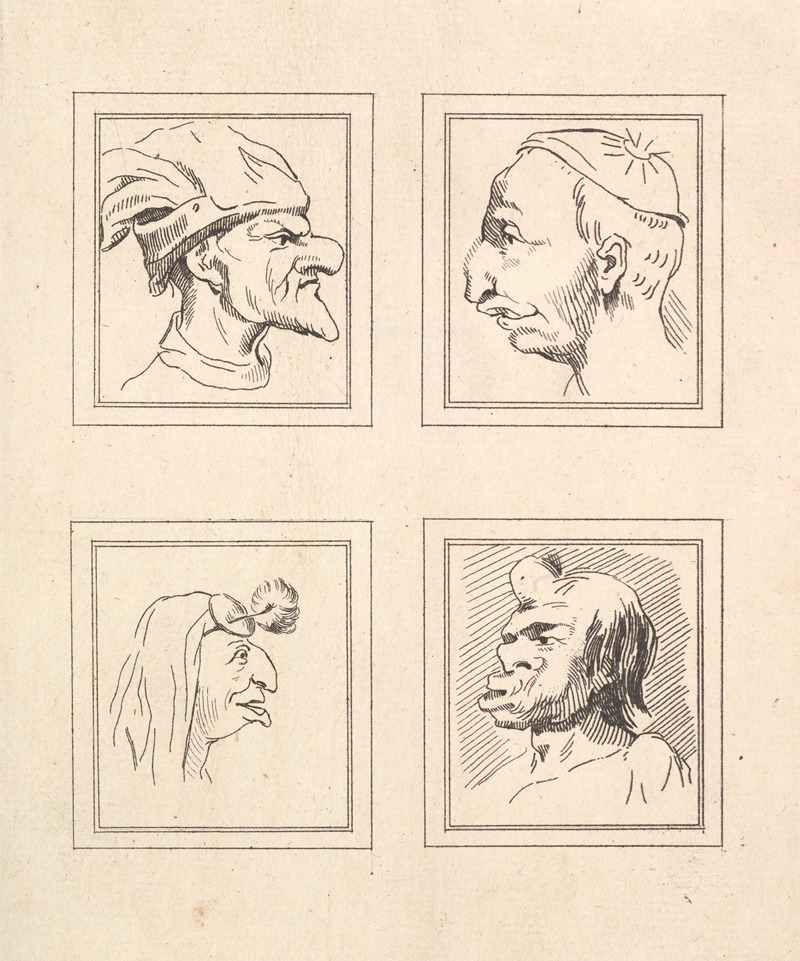 Wenceslaus Hollar - Characaturas by Leonardo da Vinci Pl.05