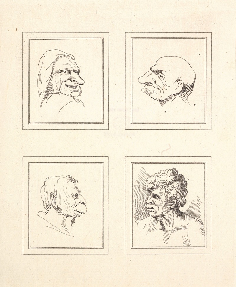 Wenceslaus Hollar - Characaturas by Leonardo da Vinci Pl.10