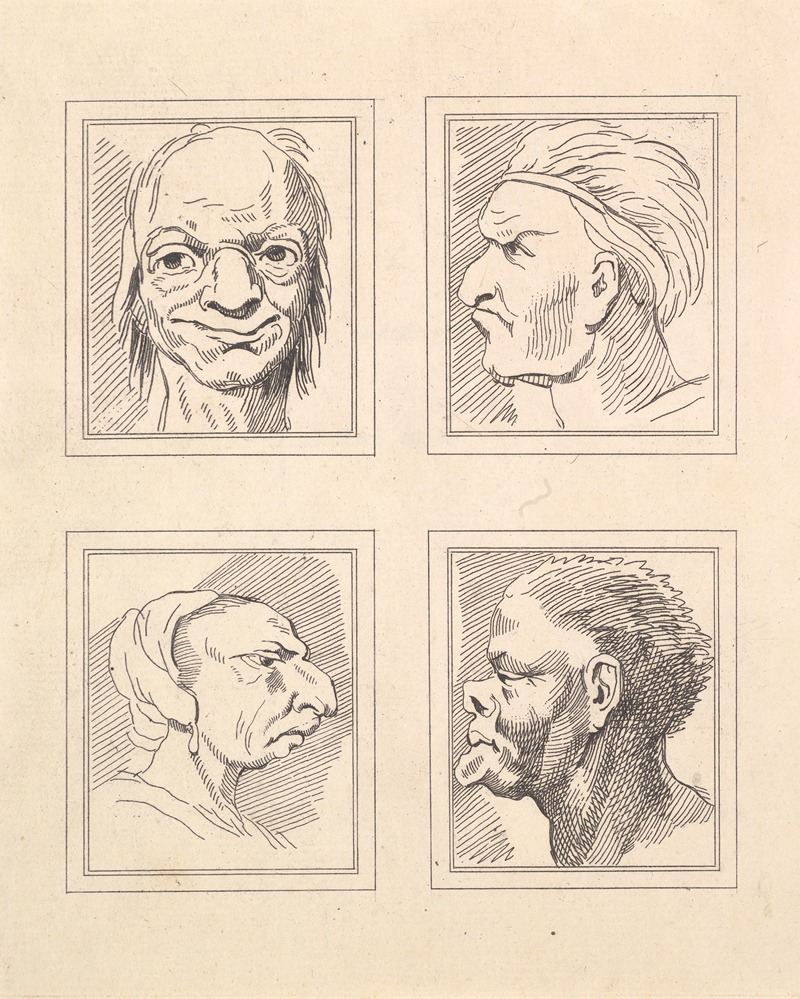 Wenceslaus Hollar - Characaturas by Leonardo da Vinci Pl.12