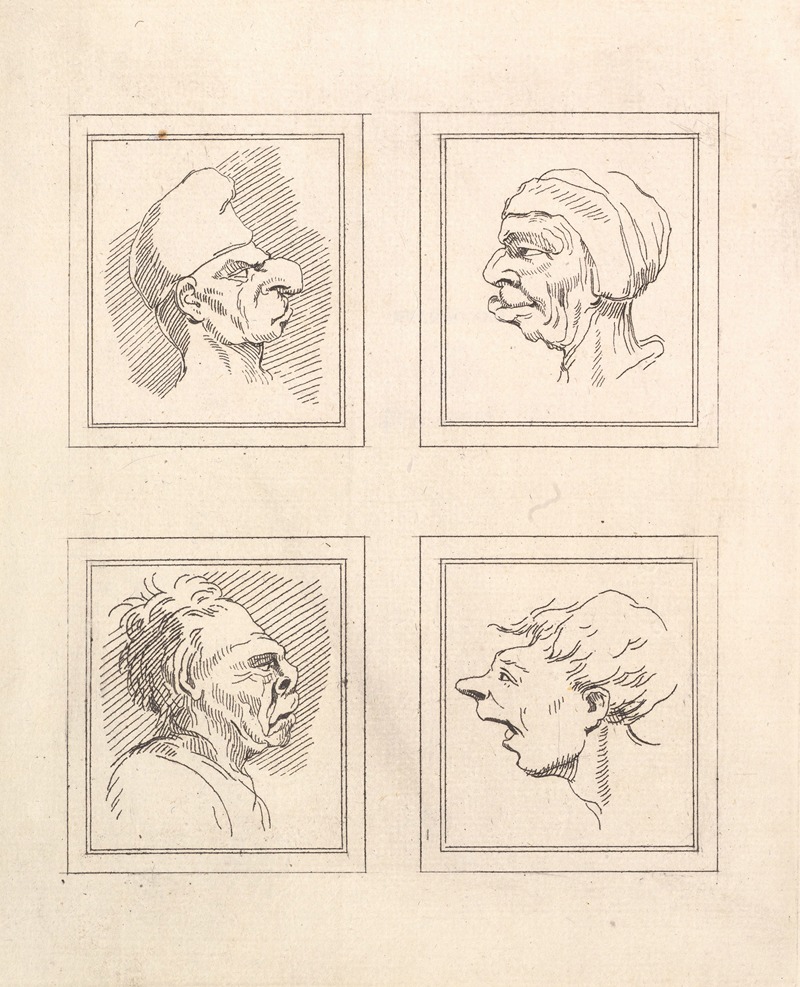 Wenceslaus Hollar - Characaturas by Leonardo da Vinci Pl.13