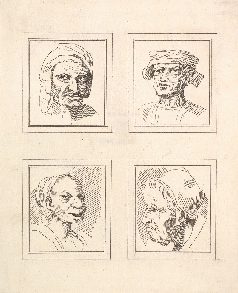 Wenceslaus Hollar - Characaturas by Leonardo da Vinci Pl.15