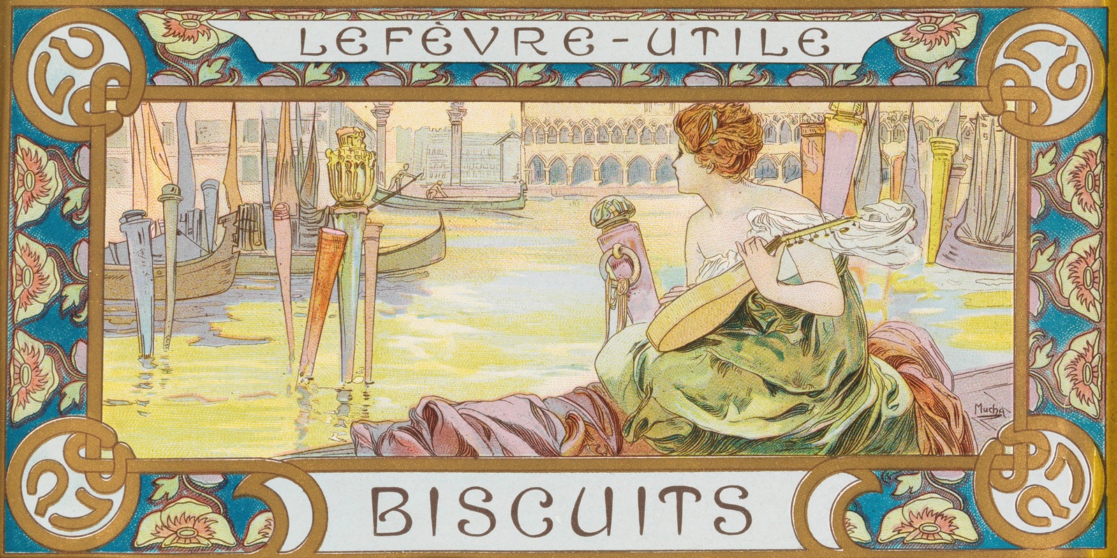 Alphonse Mucha - Design for a box of Lefèvre-Utile biscuits