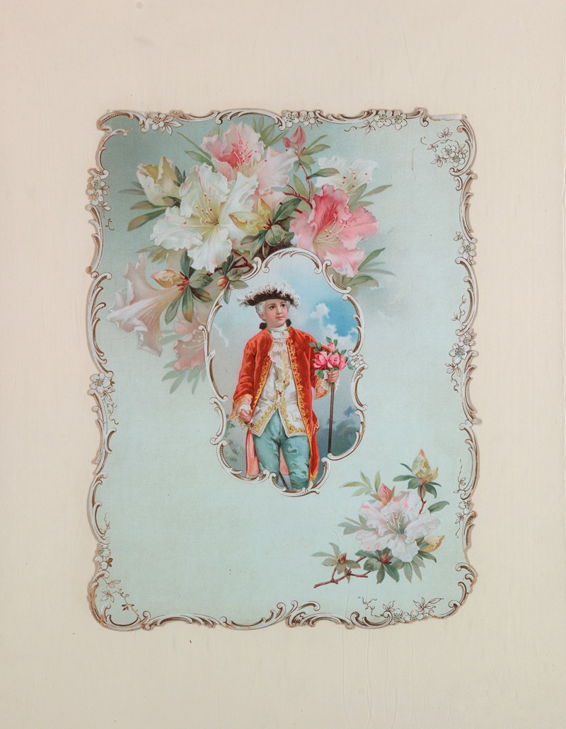 Anonymous - Boy holding bouquet of roses