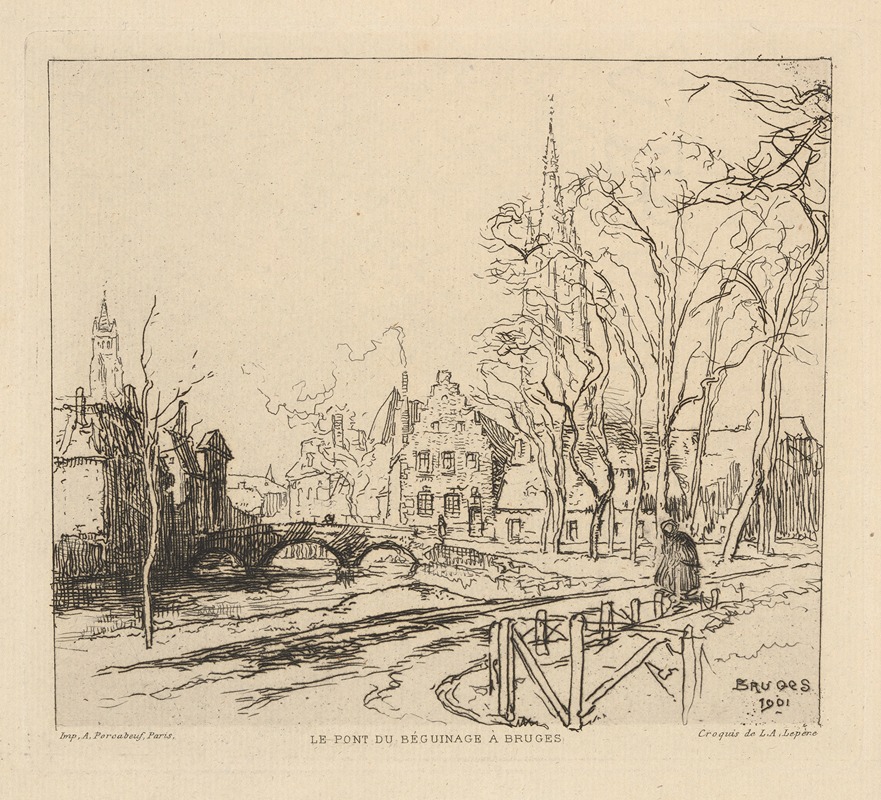 Auguste Louis Lepère - The Beguine Bridge in Bruges