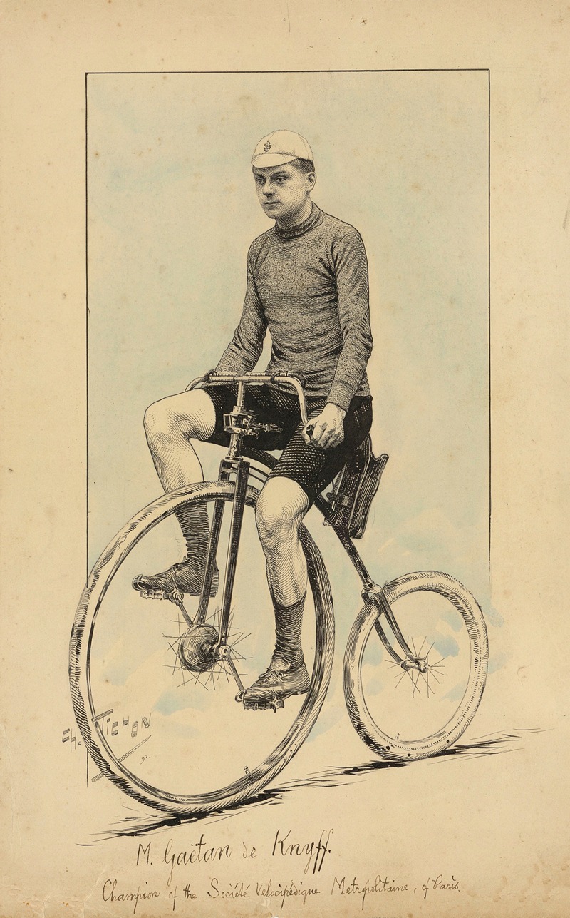 Charles Tichon - M. Gaëtan de Knyff, champion of the société vélocipédique métropolitaine of Paris