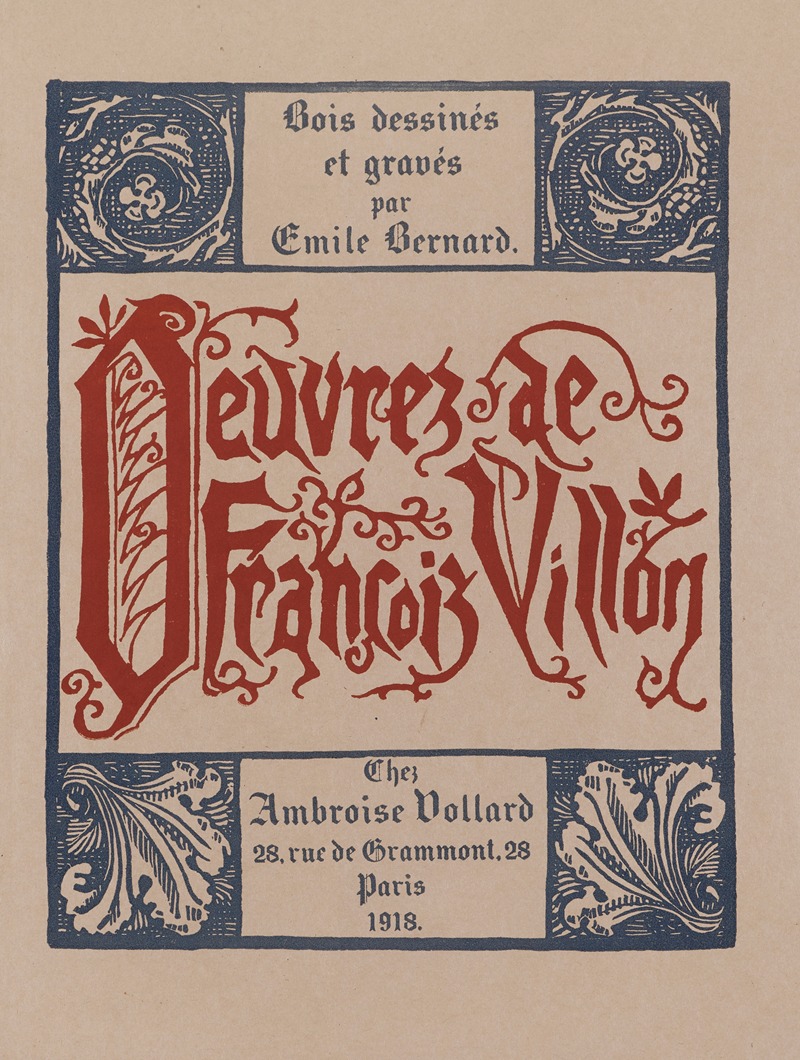 Emile Bernard - Œuvres de François Villon