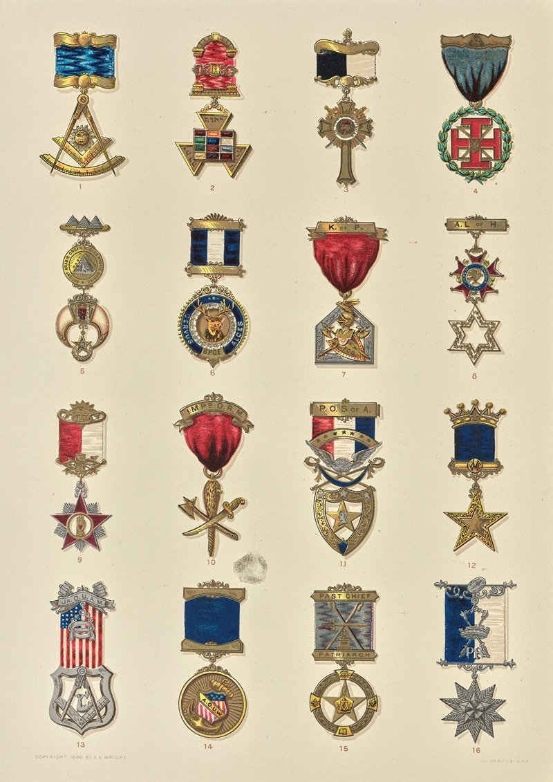 F. E. Wright - Society emblems. Past officers’ jewels.