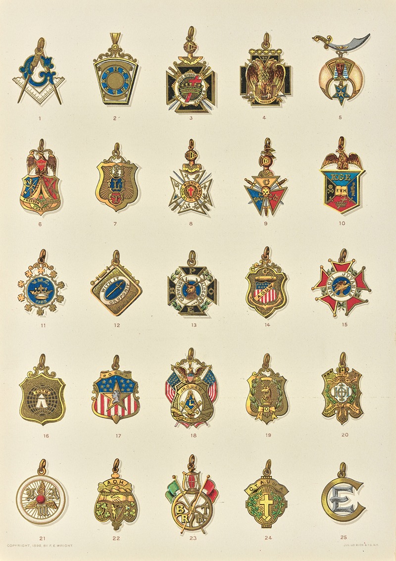 F. E. Wright - Society emblems. Past officers’ jewels