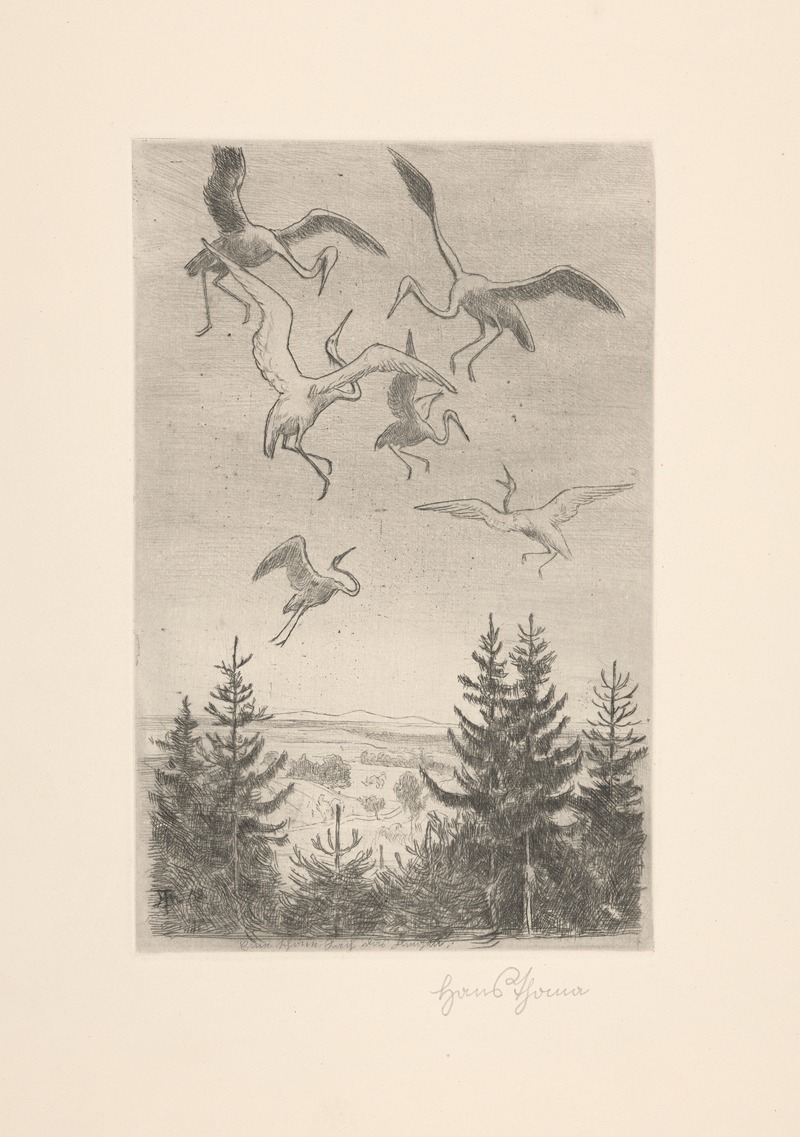 Hans Thoma - Wonne des fliegens II (The delight of flight II)