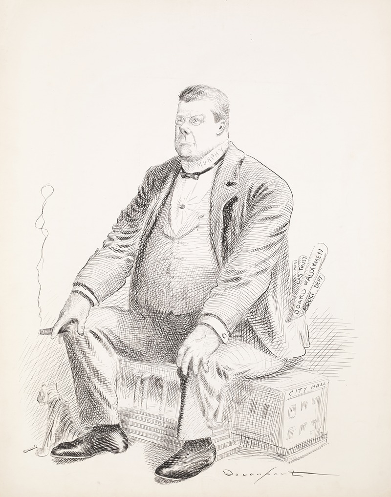 Homer Davenport - A large man, Murphy, sits on City Hall