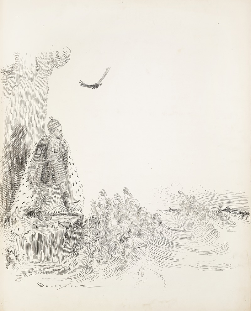 Homer Davenport - A man in a robe with military metals stands on the edge of the water