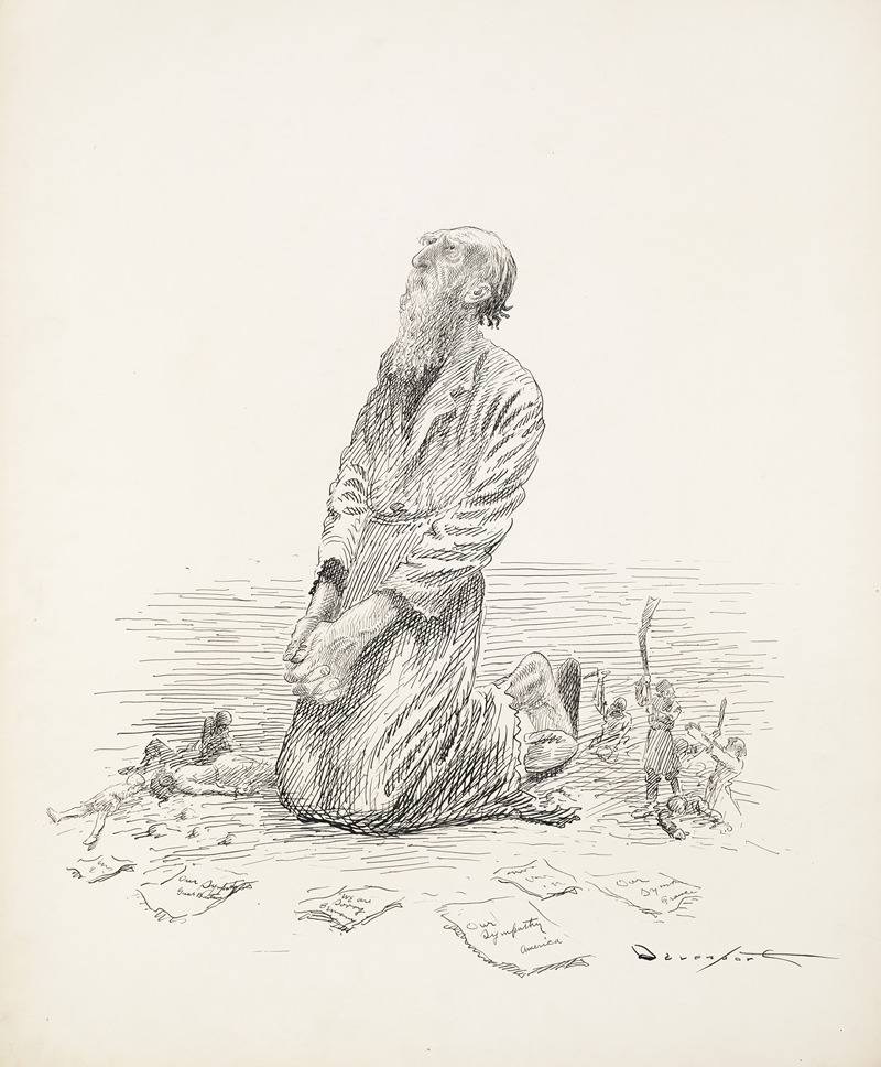 Homer Davenport - An old man on his knees, praying