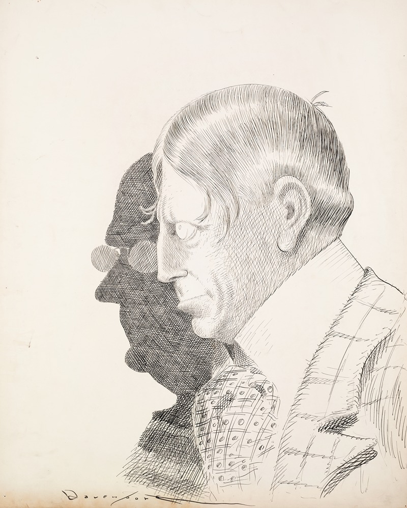 Homer Davenport - William Randolph Hearst in silhouette, with the shadow of another man in glasses behind him.