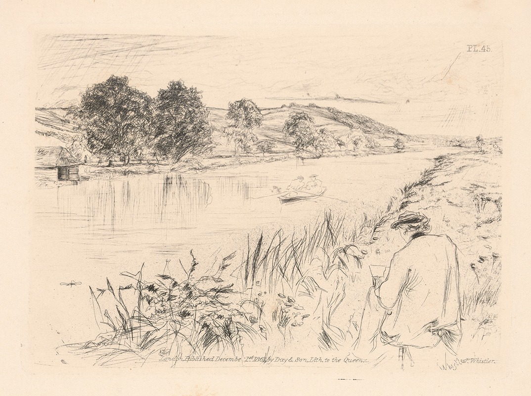 James Abbott McNeill Whistler - A river scene