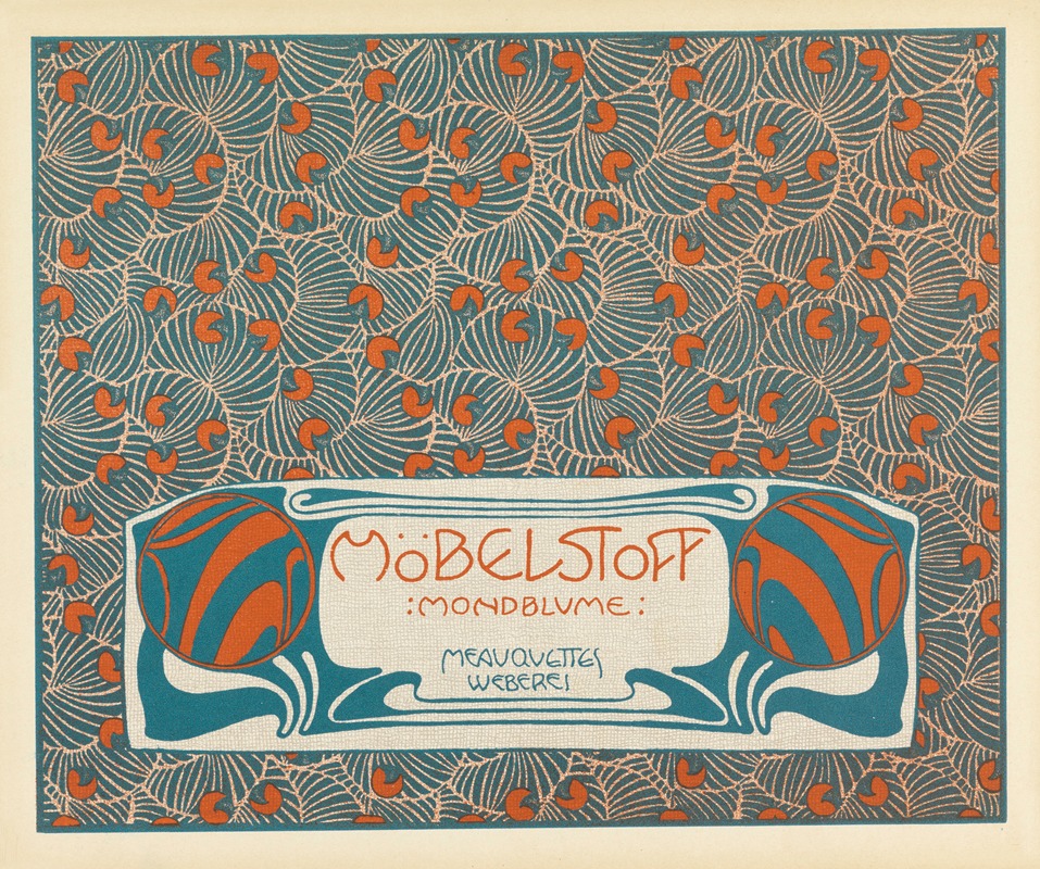 Koloman Moser - Mobelstoff Mondblume Meauquettes Weberei (Moon Blossom Woven Upholstery Fabric Maquette)