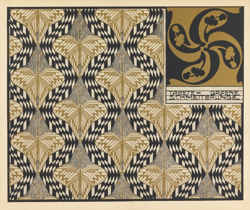 Koloman Moser - Tapete Goldene Schmetterlinge (Golden Butterfly Wallpaper)