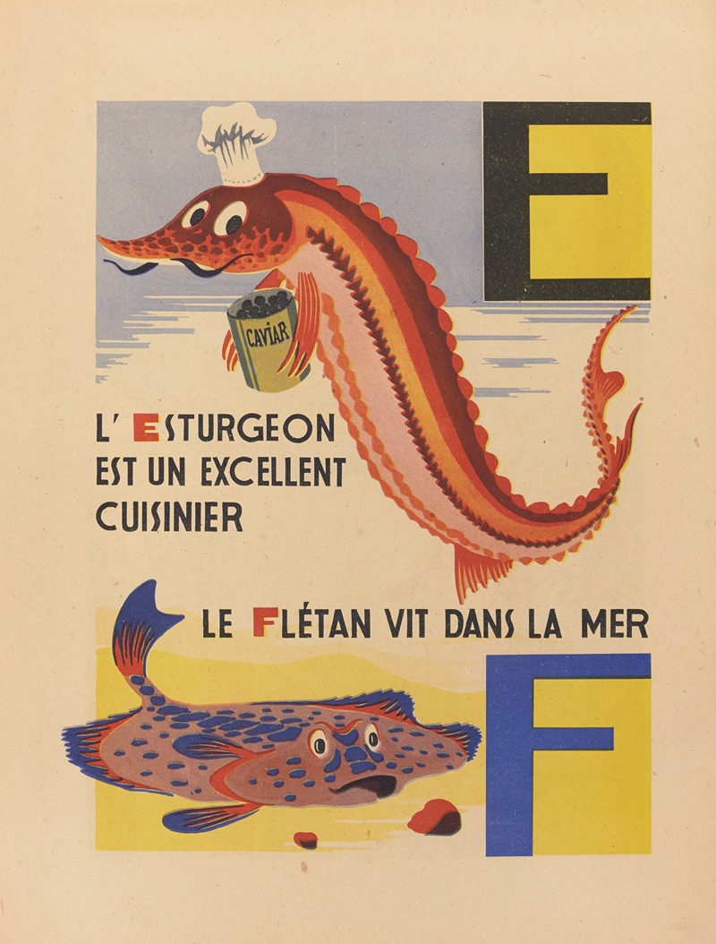 Maurice Lorrain - A. B. C.; Alphabet des petits poissons et des gros Pl.05