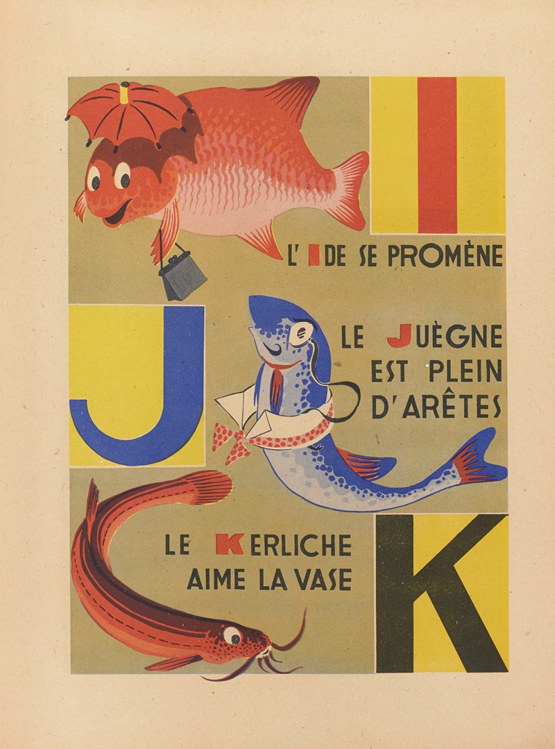 Maurice Lorrain - A. B. C.; Alphabet des petits poissons et des gros Pl.07