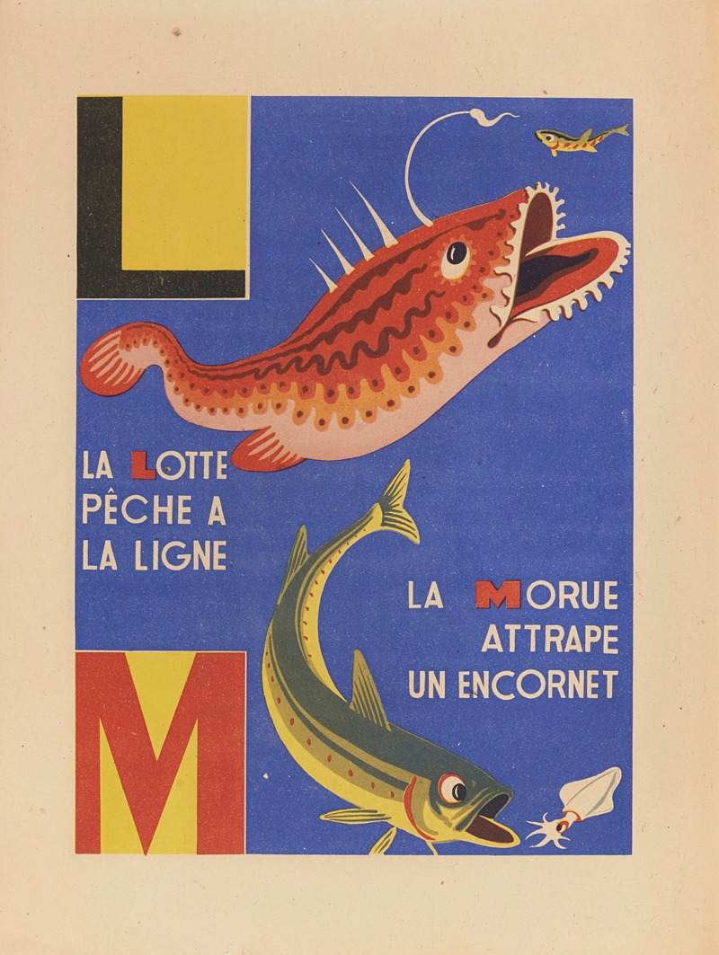 Maurice Lorrain - A. B. C.; Alphabet des petits poissons et des gros Pl.08