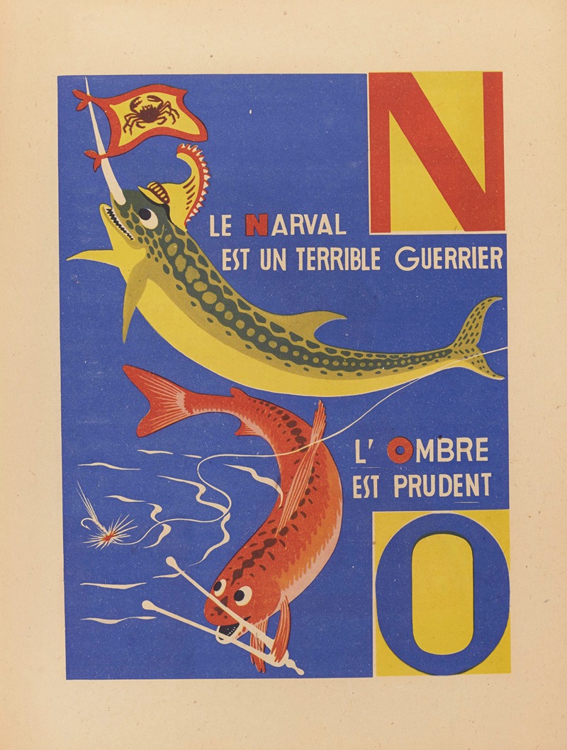 Maurice Lorrain - A. B. C.; Alphabet des petits poissons et des gros Pl.09