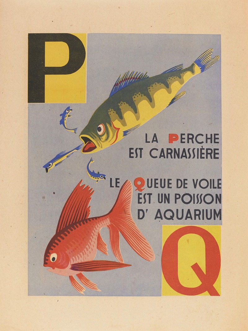 Maurice Lorrain - A. B. C.; Alphabet des petits poissons et des gros Pl.10